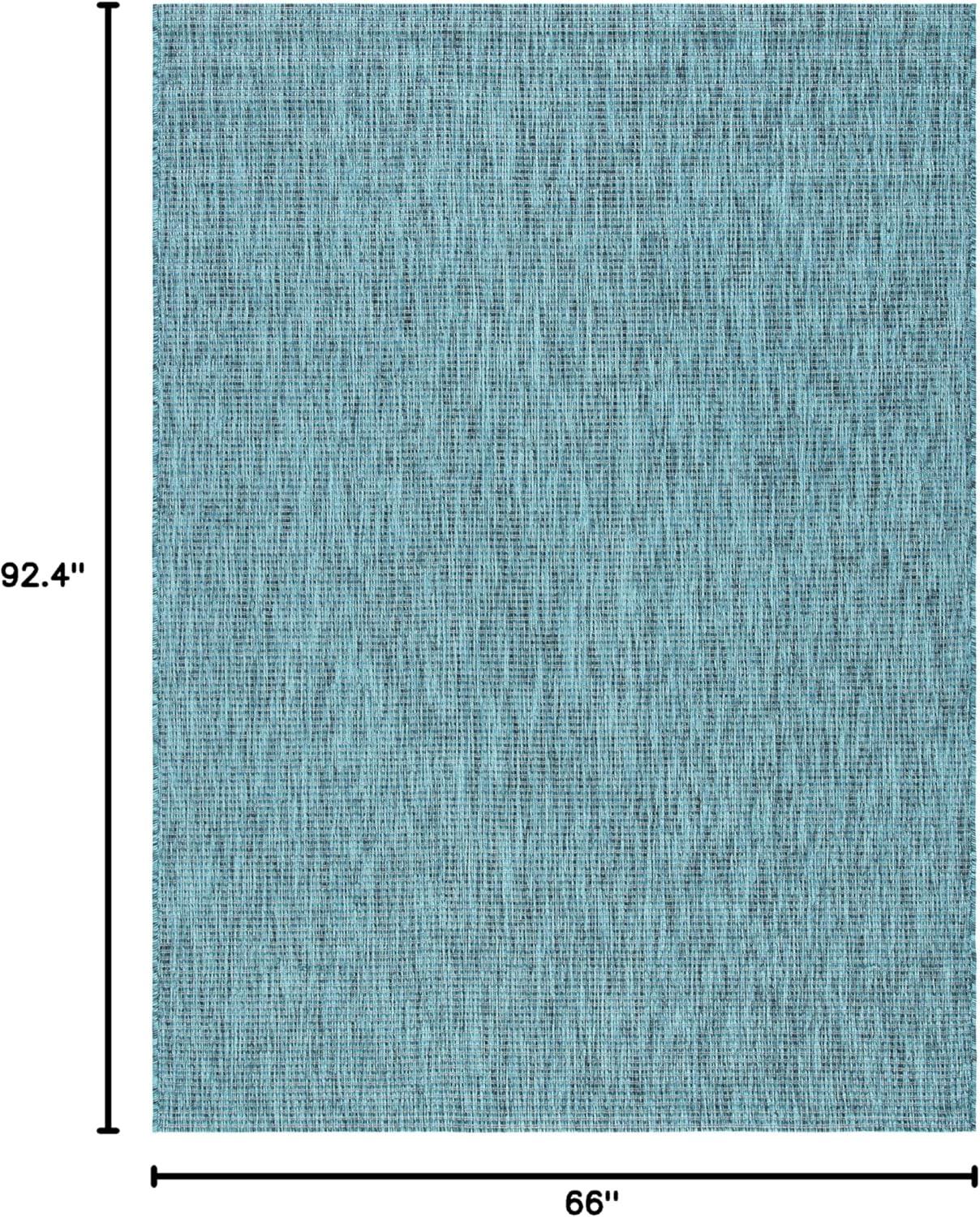 Courtyard CY8403 Power Loomed Indoor/Outdoor Area Rug - Grey/Aqua - 5'5"x7'7" - Safavieh