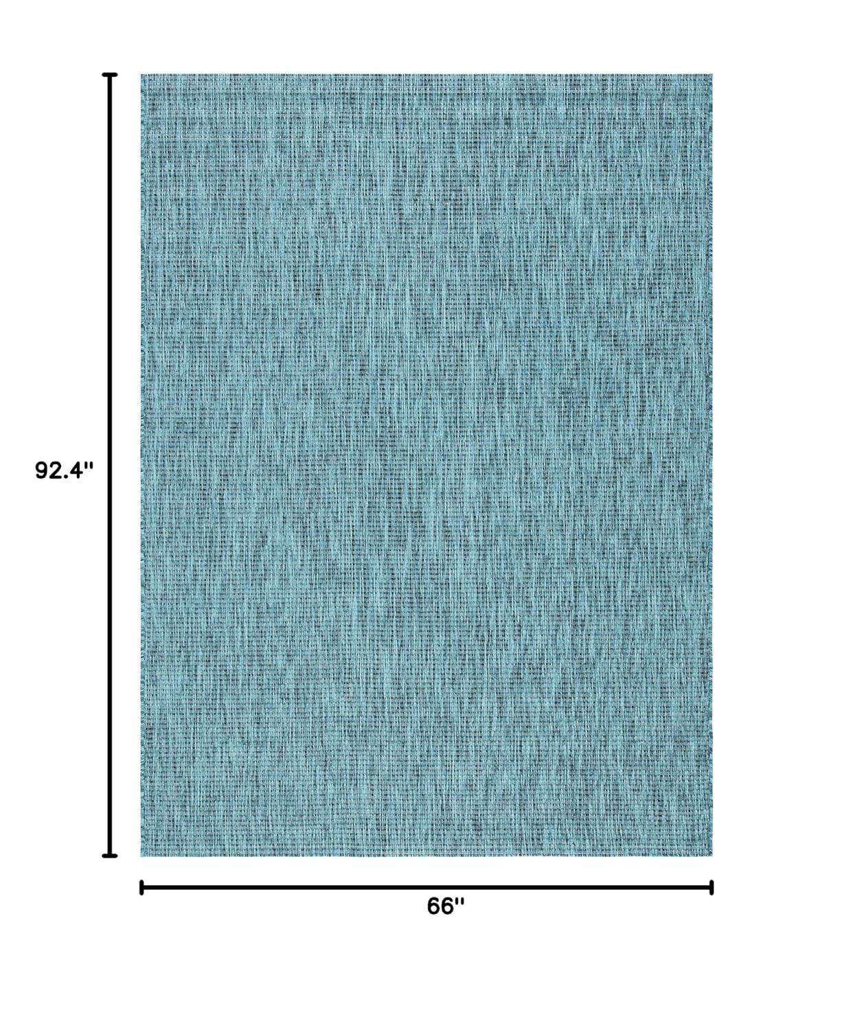 Courtyard CY8403 Power Loomed Indoor/Outdoor Area Rug - Grey/Aqua - 5'5"x7'7" - Safavieh
