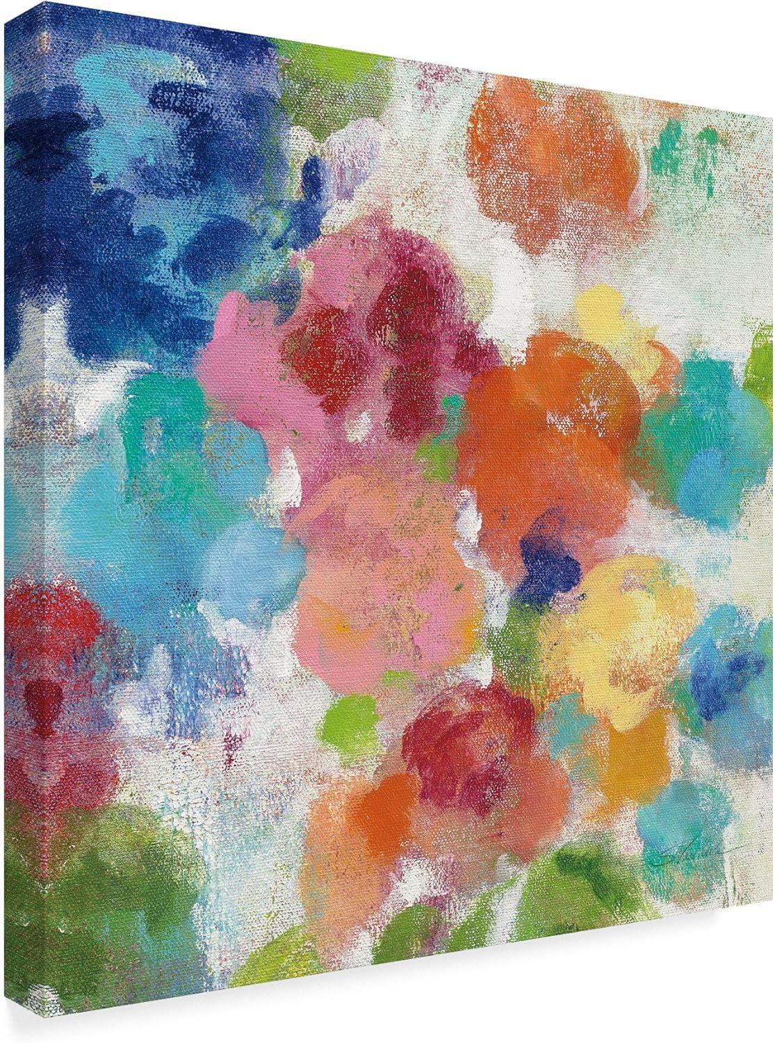 Vibrant Multicolor Floral Canvas Print, 24" x 24"