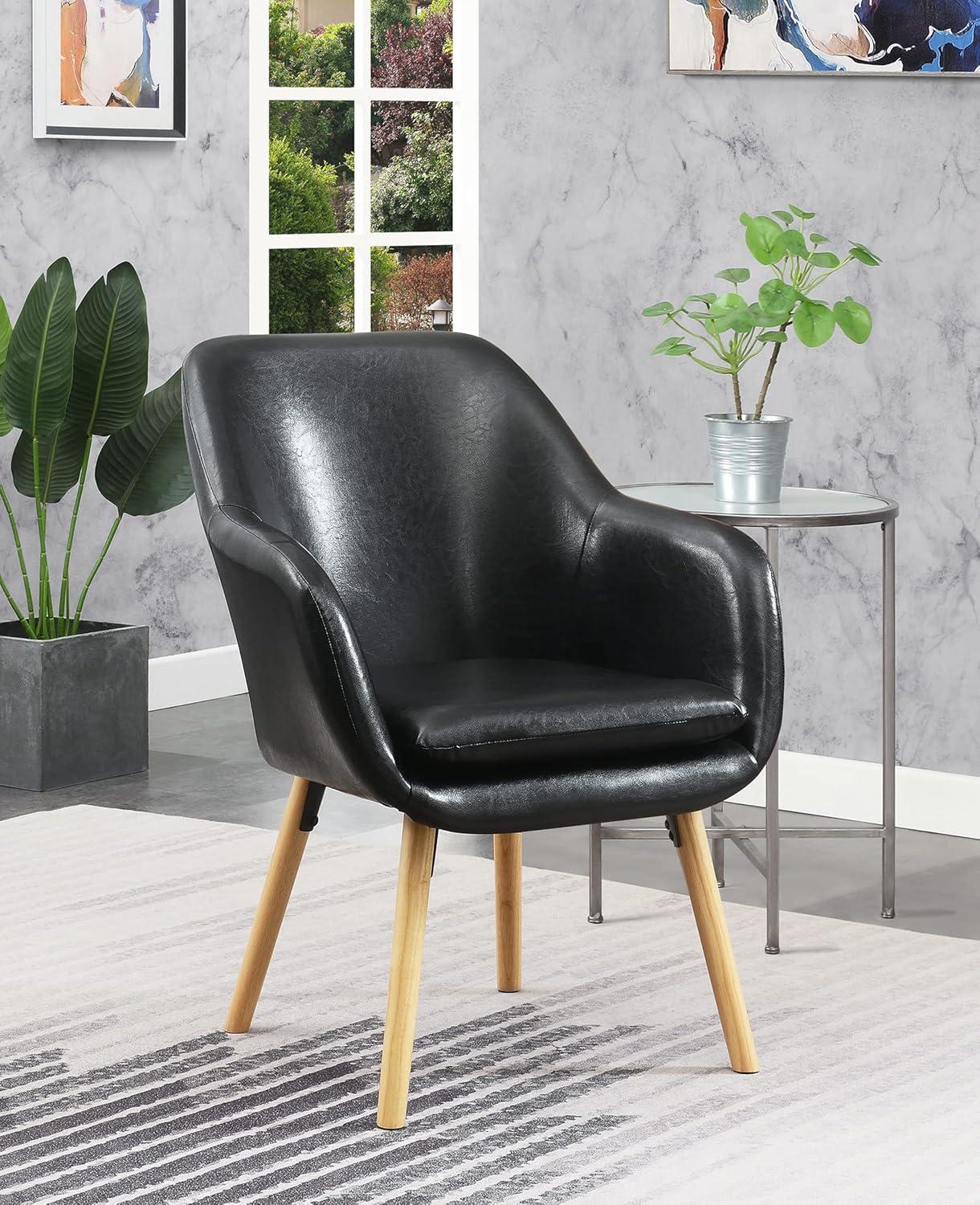 Convenience Concepts Take a Seat Charlotte Wingback Upholstered Accent Armchair, Slate Gray Fabric