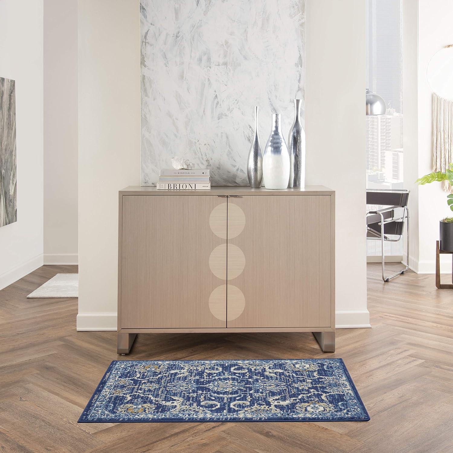 Nourison Grafix GRF24 Indoor only Area Rug - Navy 2' x 4'