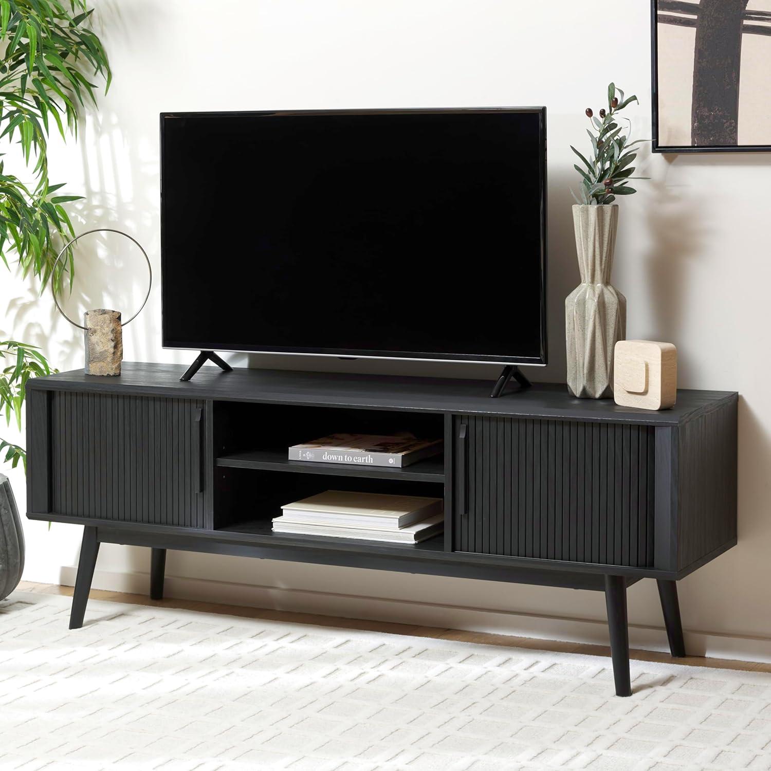 Aphra 2 Door 2 Shelf Media Stand - MED9624 - Walnut - Safavieh