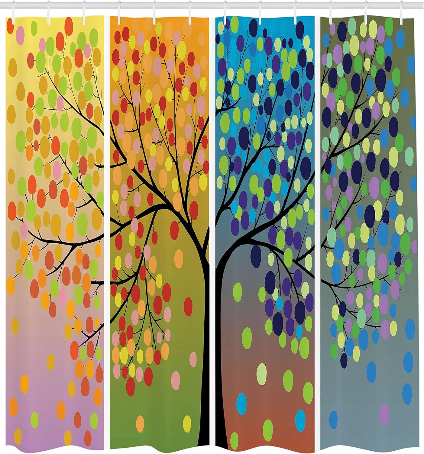 Ambesonne Abstract Shower Curtain with Hooks Included