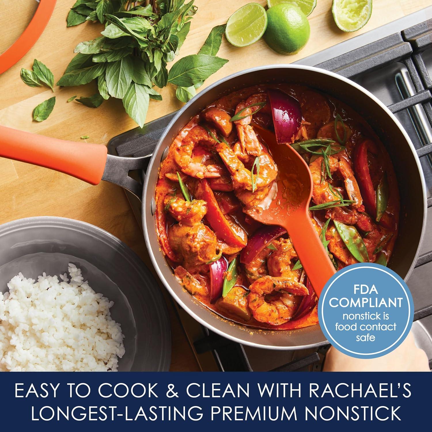 Rachael Ray Rachael Ray Cook & Create Nonstick Saute Pan With Lid, 3 Quart, Orange