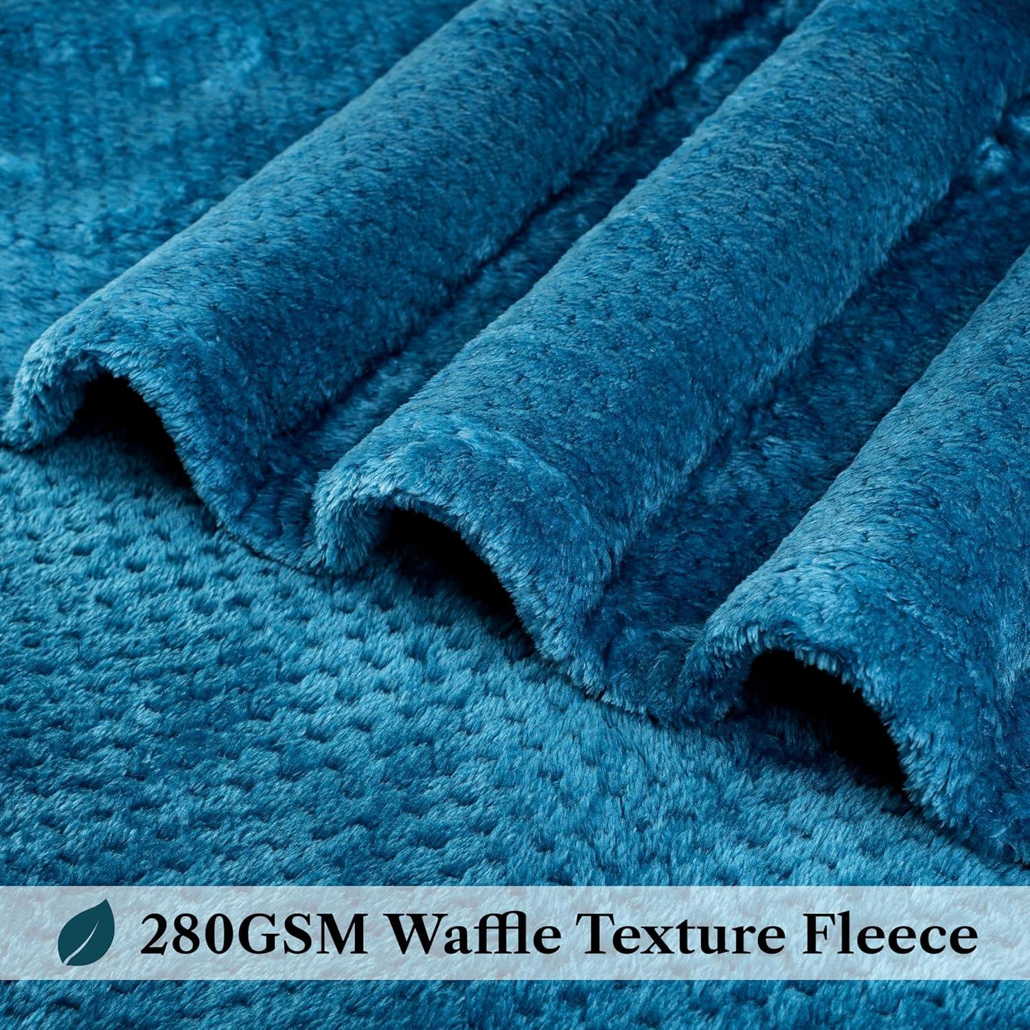 PAVILIA Soft Waffle Blanket Throw for Sofa Bed, Lightweight Plush Warm Blanket for Couch