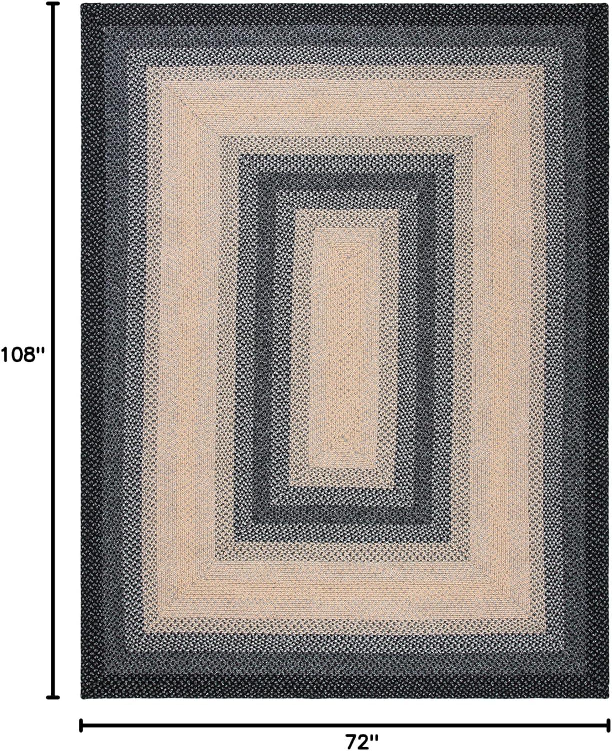 Braided BRD311 Hand Woven Area Rug - Black/Grey - 6'x9' - Safavieh.