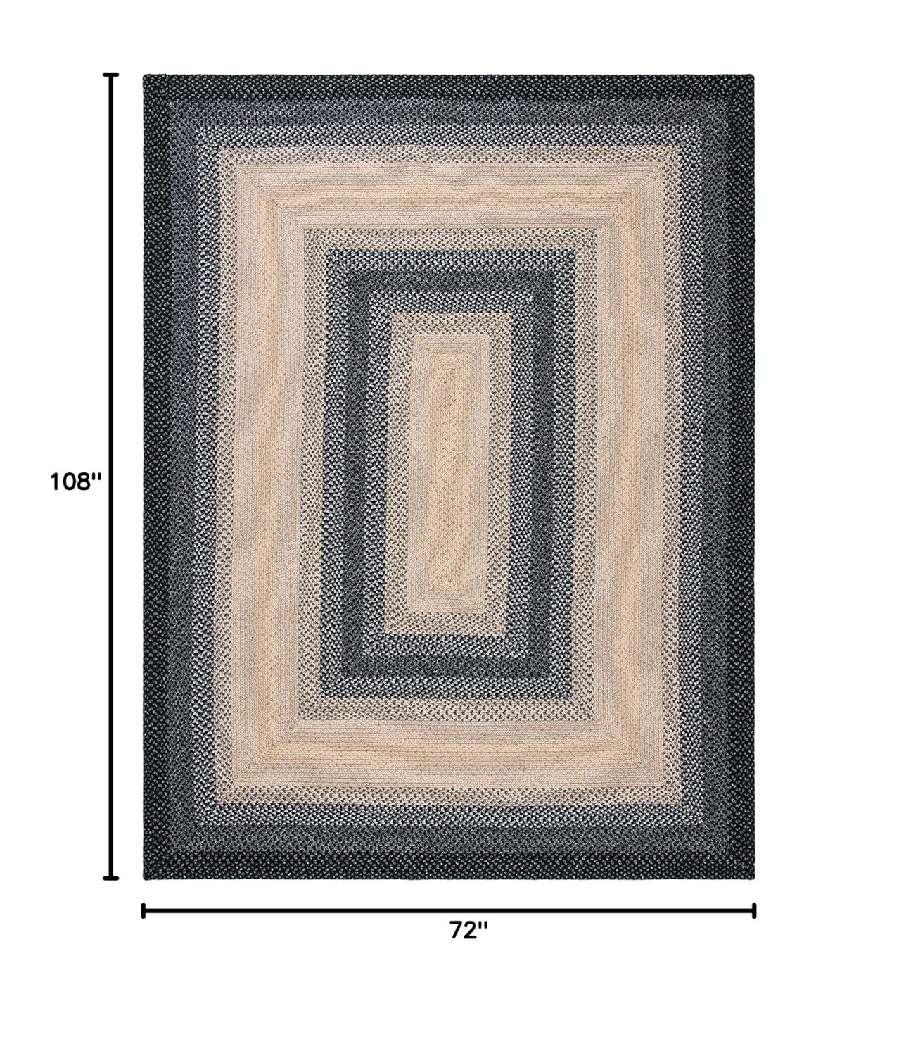 Braided BRD311 Hand Woven Area Rug - Black/Grey - 6'x9' - Safavieh.