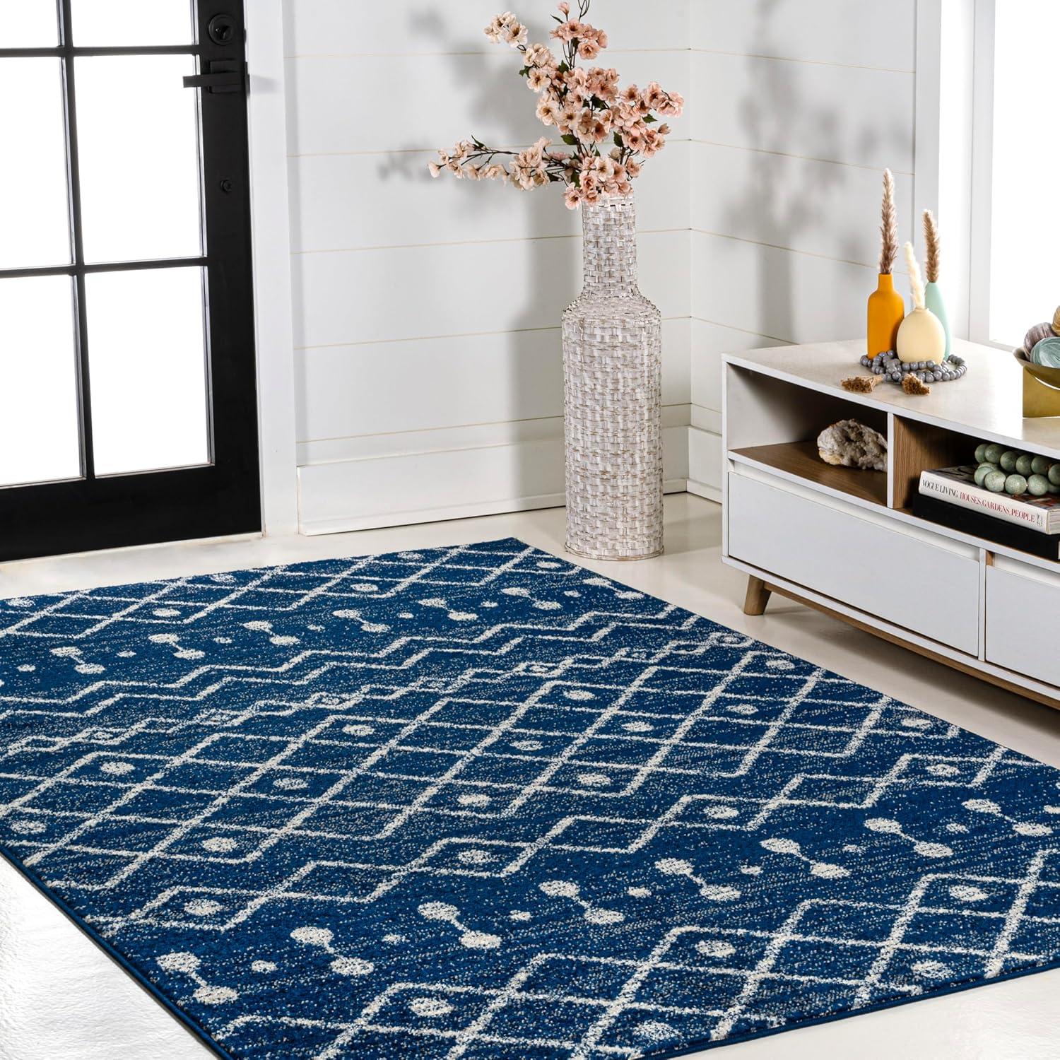 JONATHAN Y Aksil Moroccan Beni Souk Navy/Cream 8 ft. x 10 ft. Area Rug