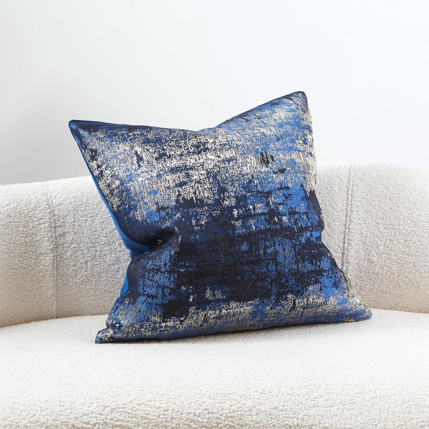 THE-TINOART Glam Jacquard & Velvet Throw Square Accent Pillow Cover 20"x20" 1Piece