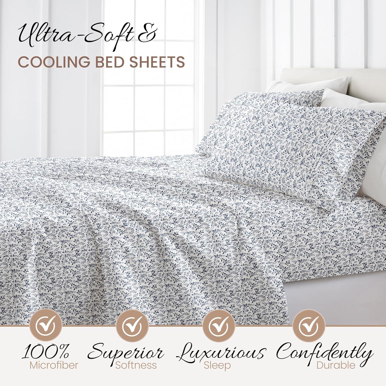 Simply Soft™ Burst of Vines Pattern Microfiber Sheet Set