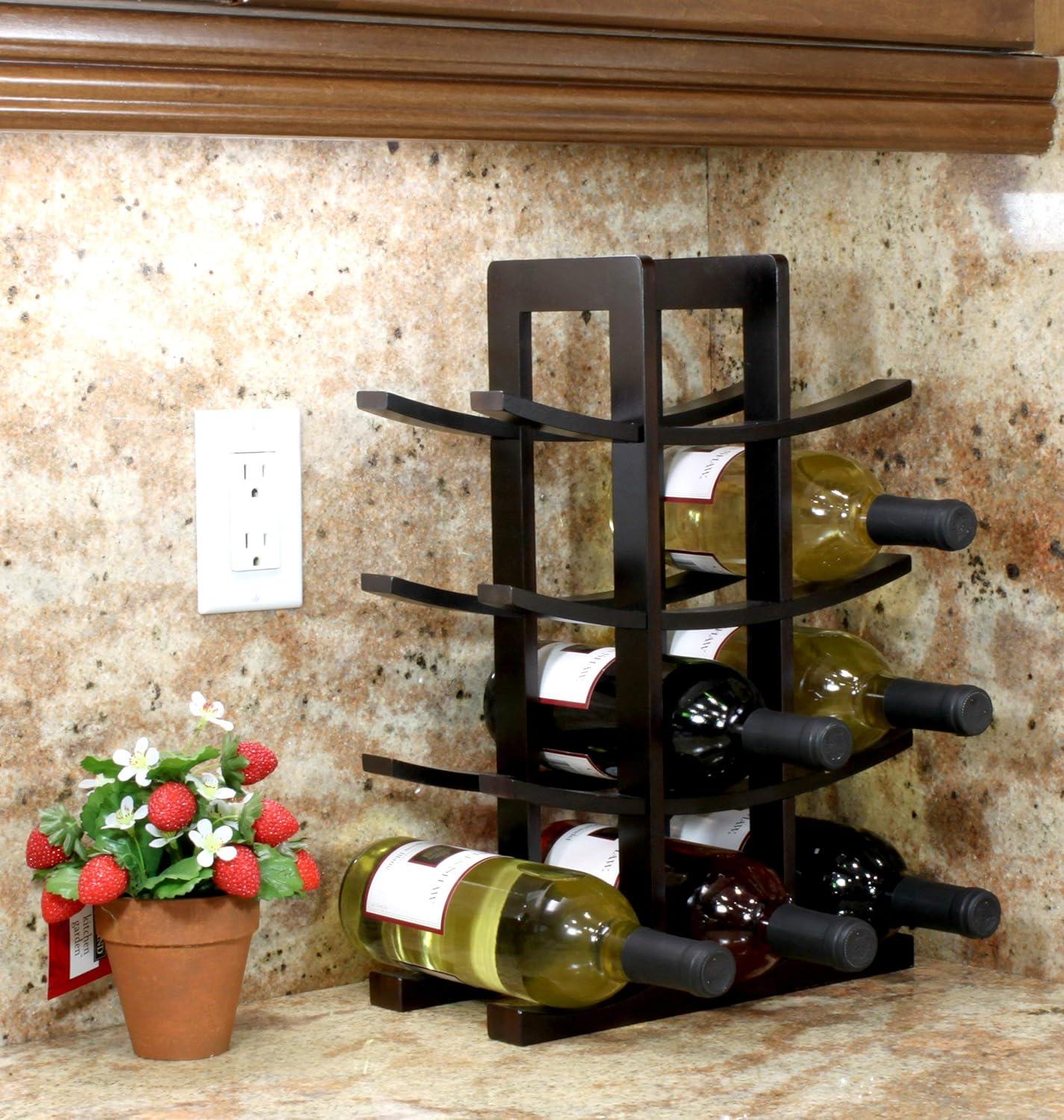 Oceanstar 12-Bottle Dark Espresso  Wine Rack