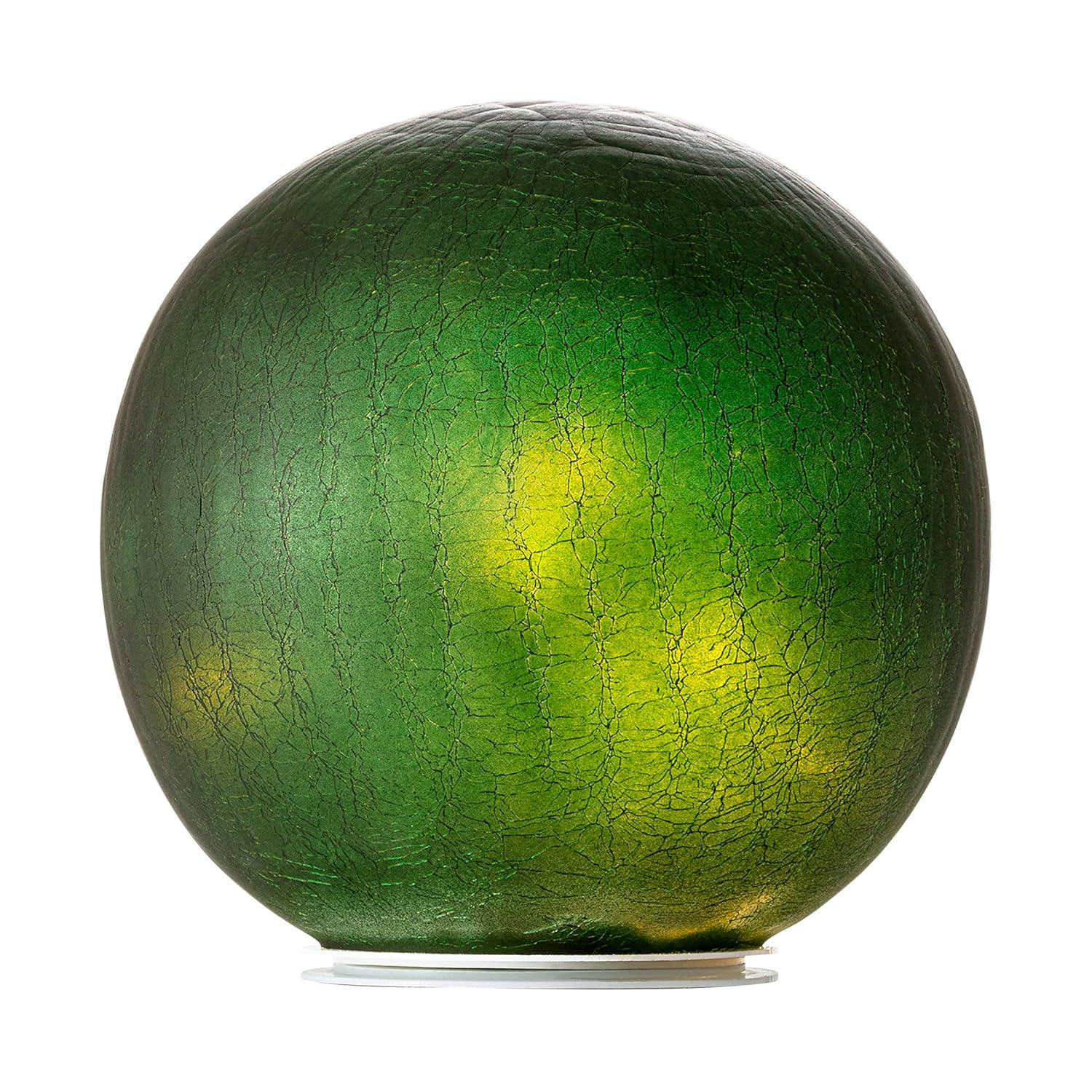 Alpine Corporation 7" Textured Glass Light-Up Gazing Globe, White