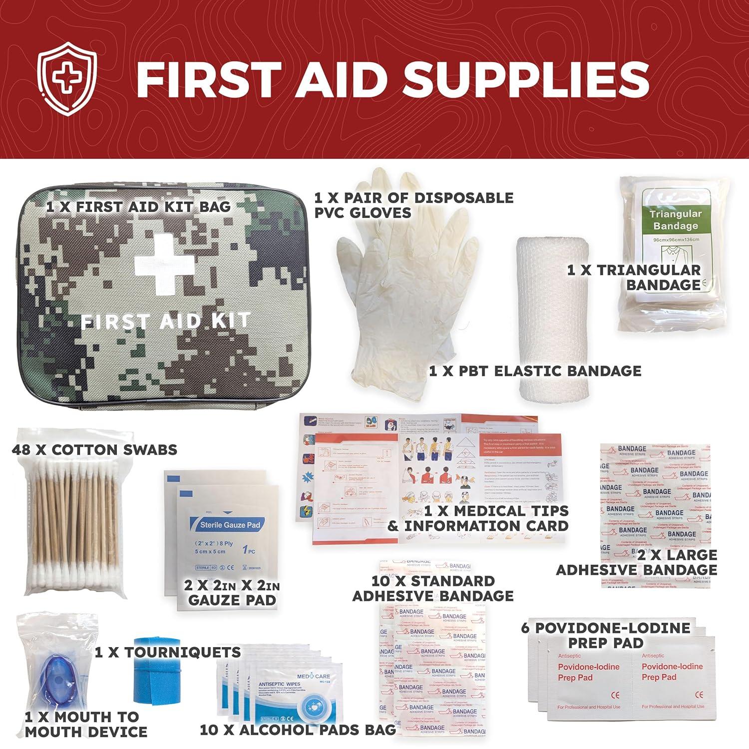 Sirius Survival Pre-Packed 72-Hour 2-Person Emergency Preparedness Kit with 175 Pieces, Red