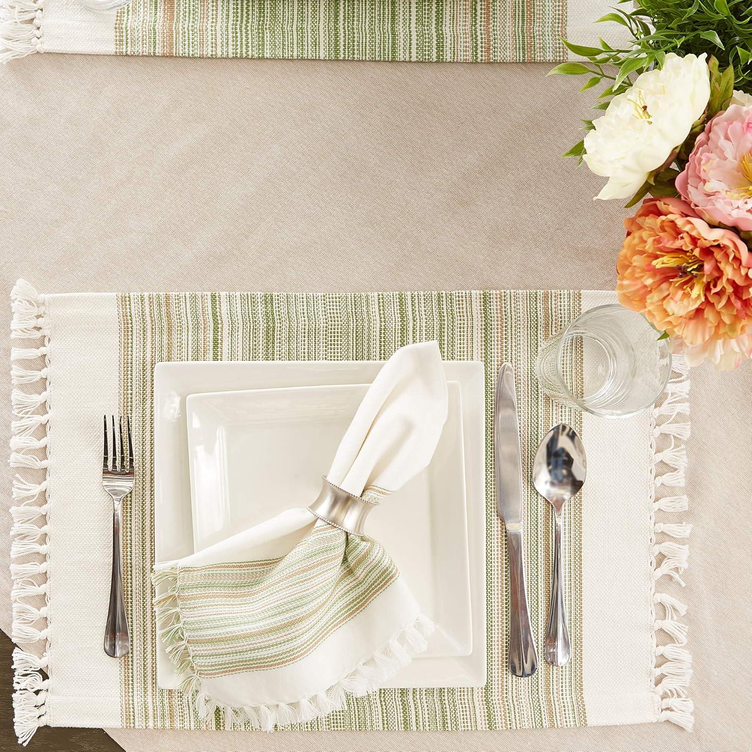 Pimento Cotton Striped Rectangle Placemat (Set of 6)