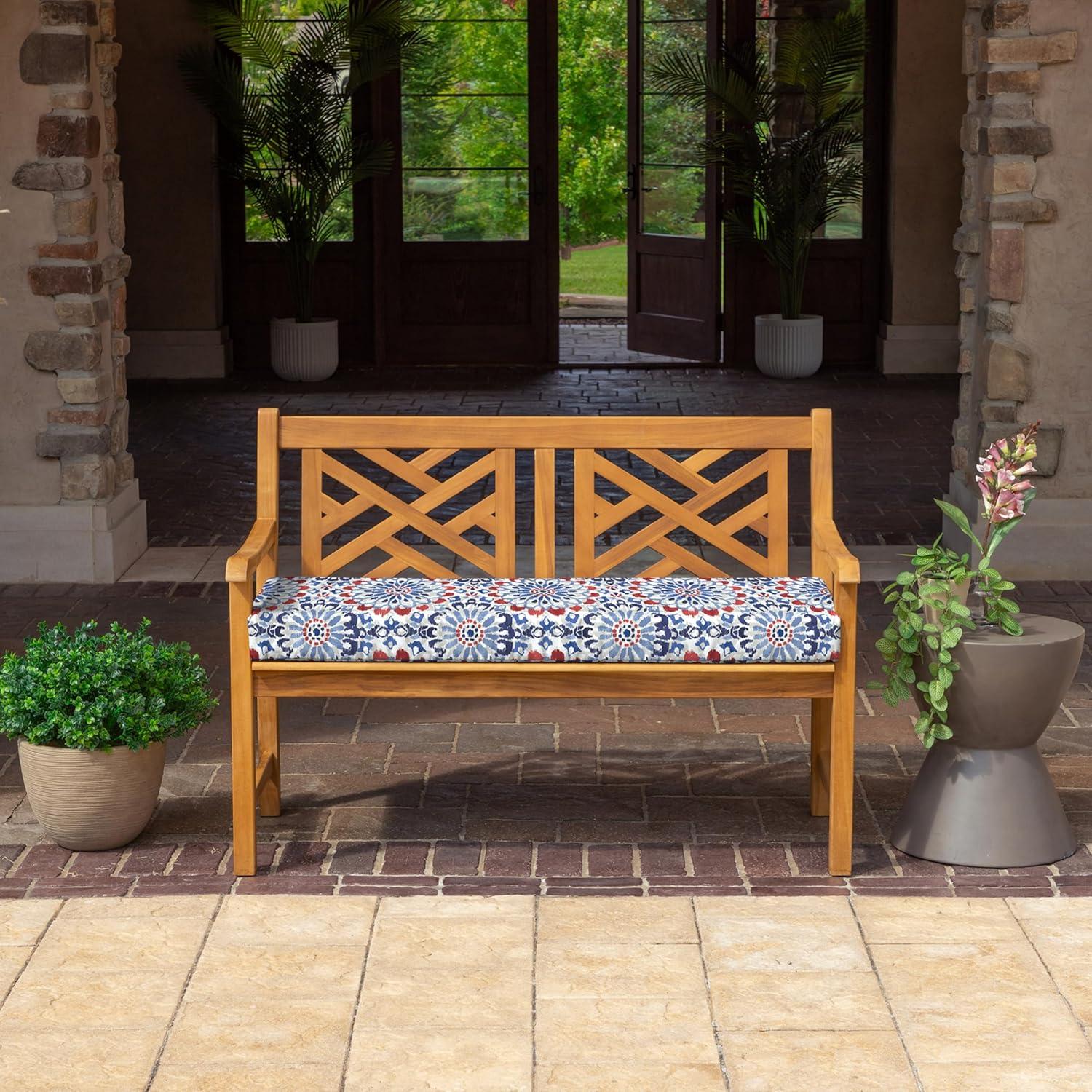 Arden Selections ProFoam Essentials Outdoor Bench Cushion 18 x 46, Ashland Black Jacobean