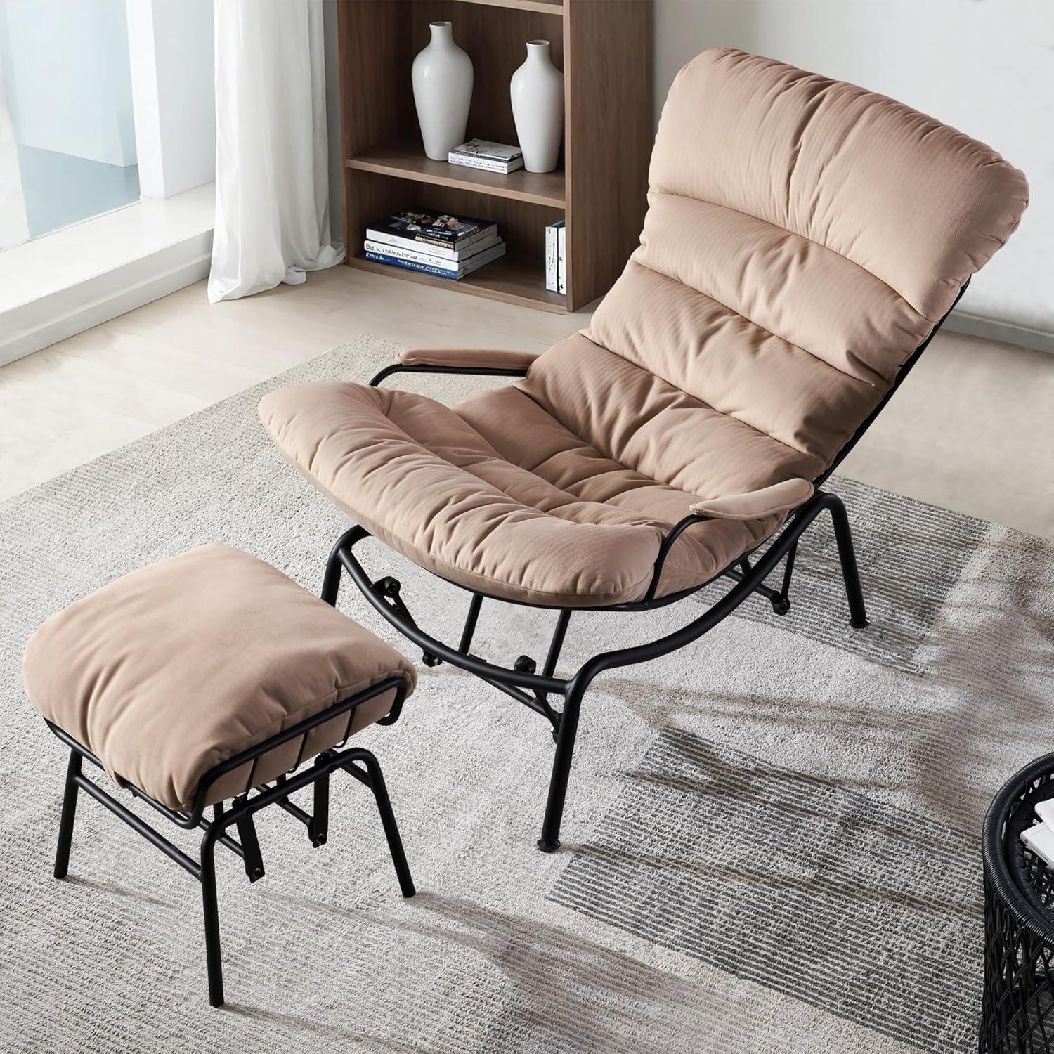 Wade Logan® Brevick Upholstered Accent Chair with Ottoman