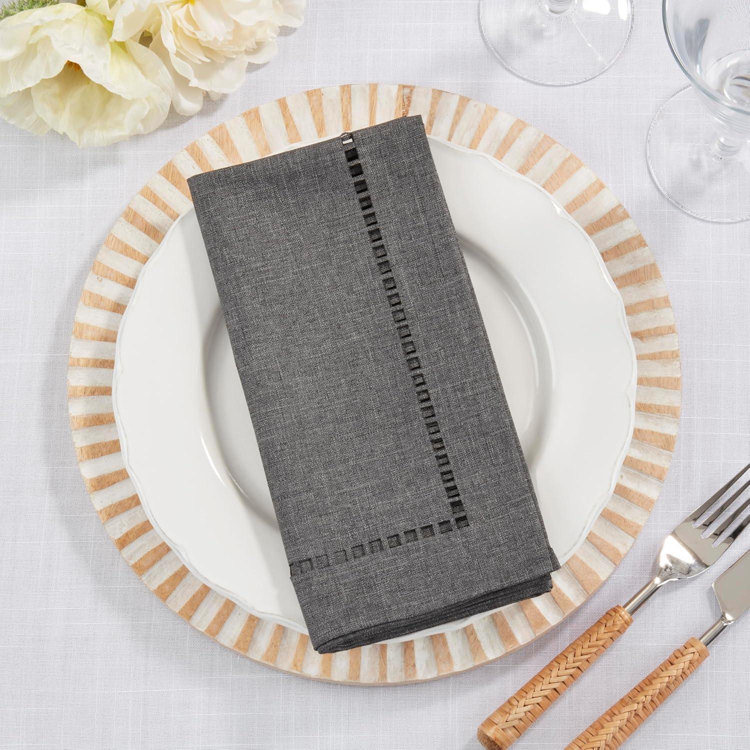 Saro Laser-Cut Hemstitch Napkin (Set of 4)