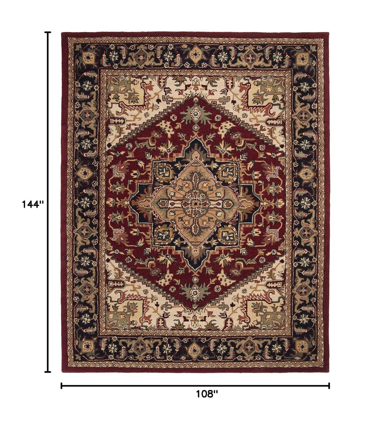 SAFAVIEH Heritage York Traditional Wool Area Rug, Red, 9' x 12'