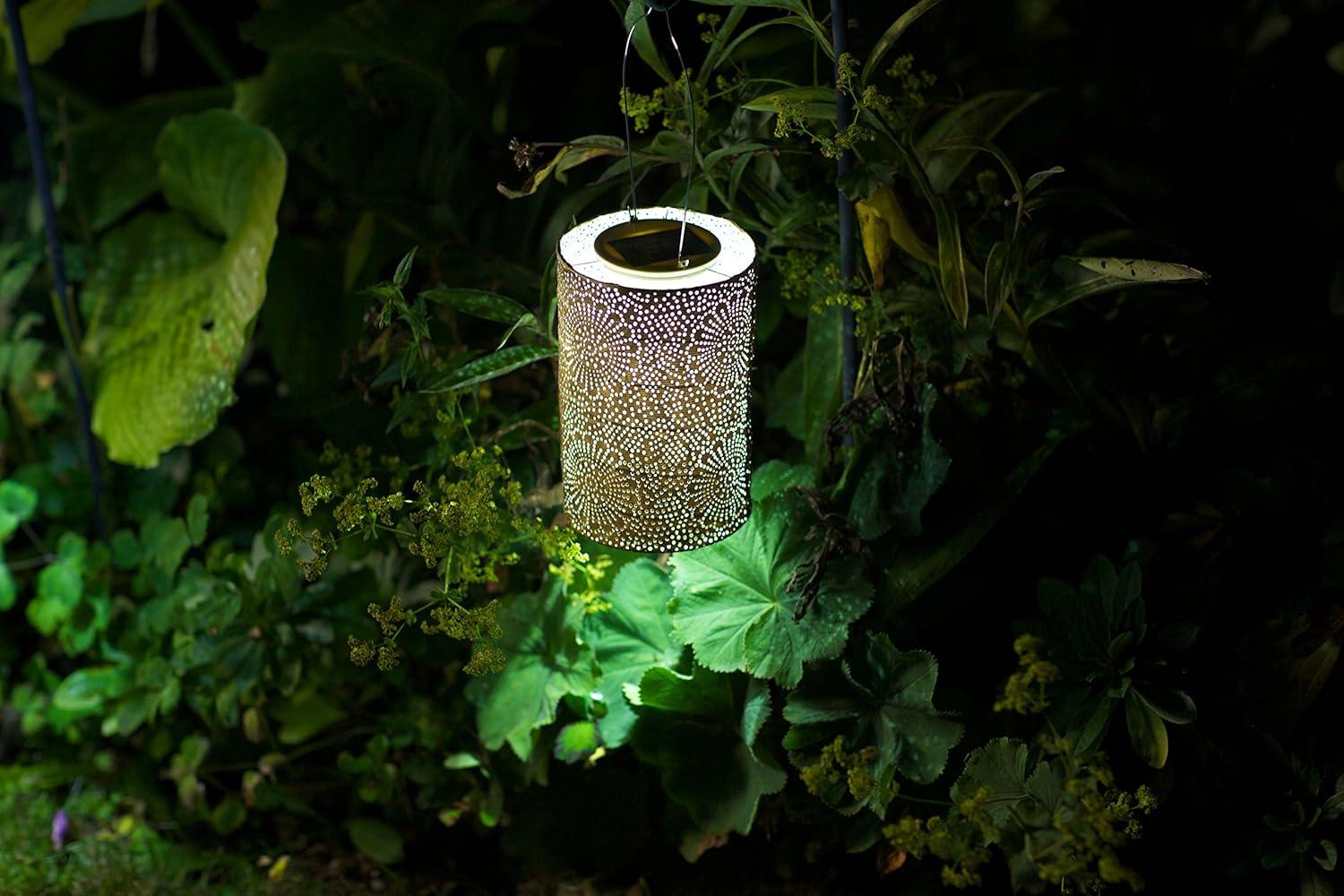 Bronze Winter Glow Solar LED Lantern - Tabletop & Hanging