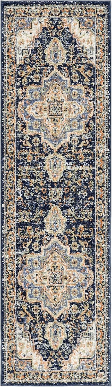Nourison Essentials Persian Vintage Indoor Outdoor Area Rug Navy 8' x 10'
