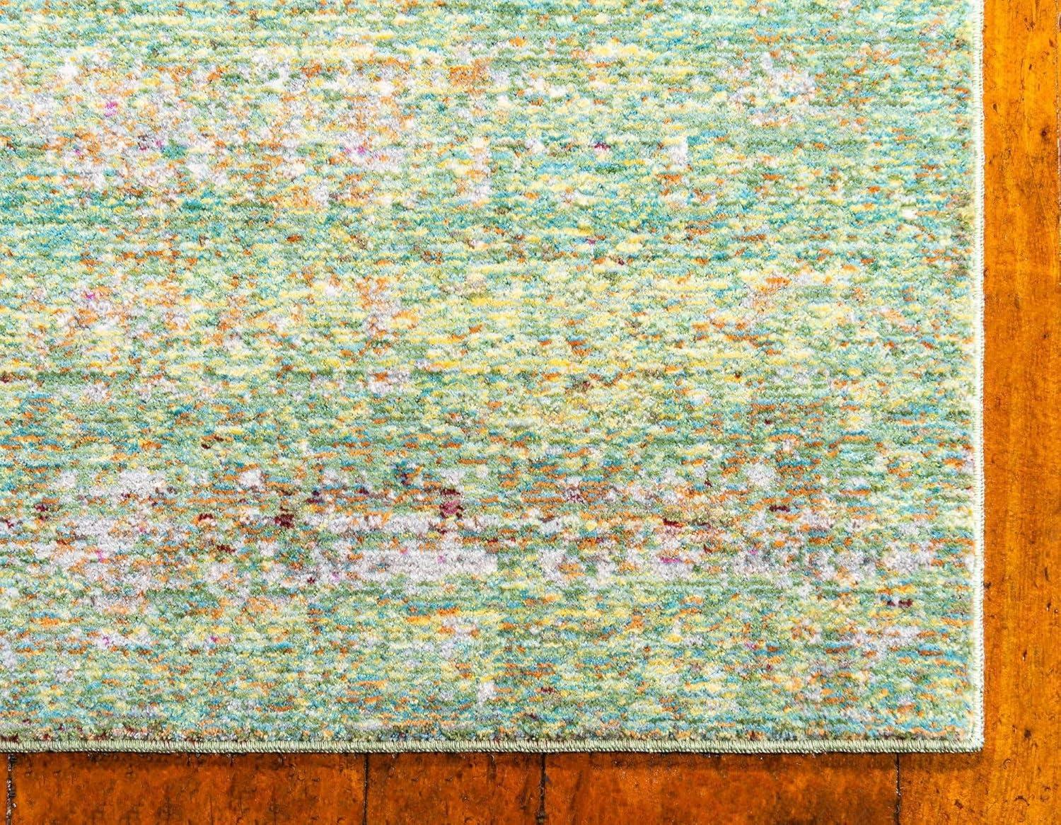 Alexis Abstract Speckled 6' x 9' Green Polyester Area Rug