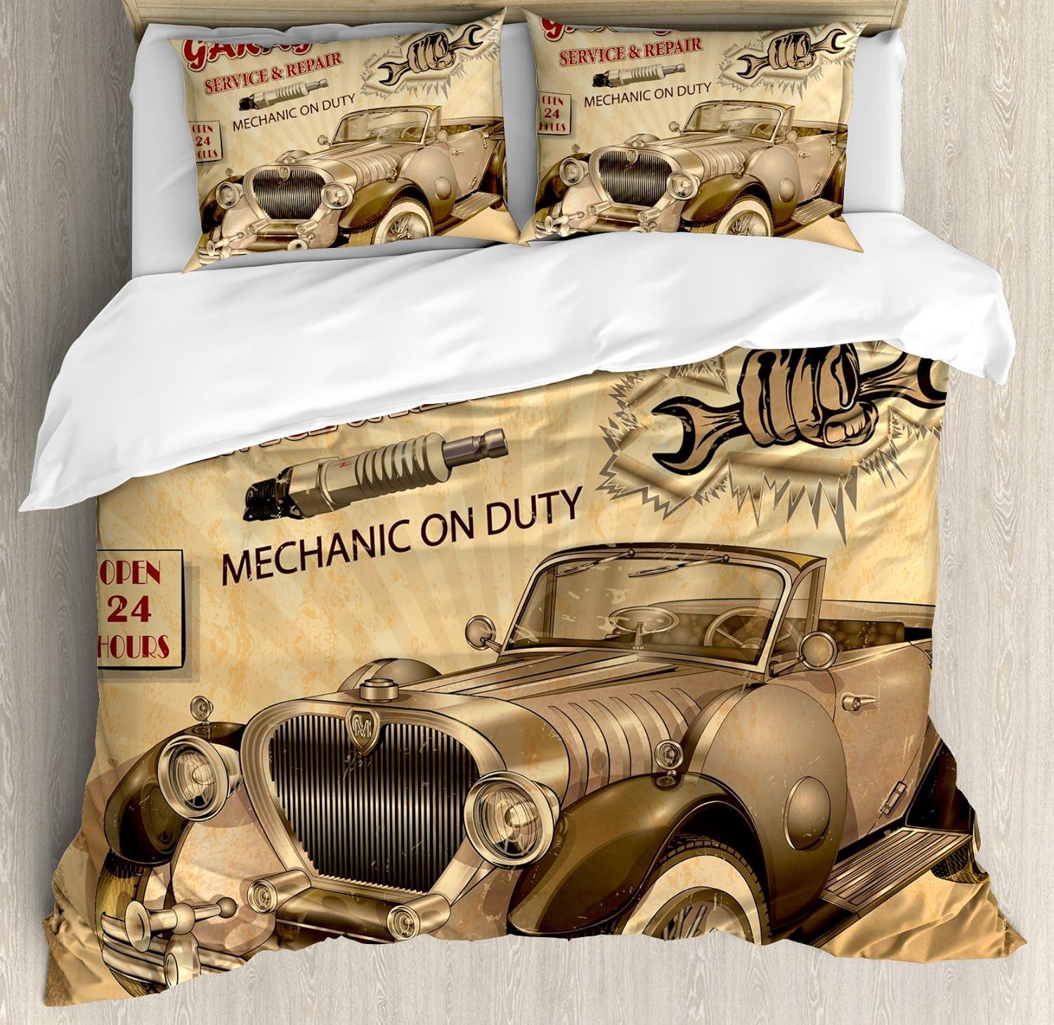 Ambesonne Vintage Industrial Duvet Cover Set