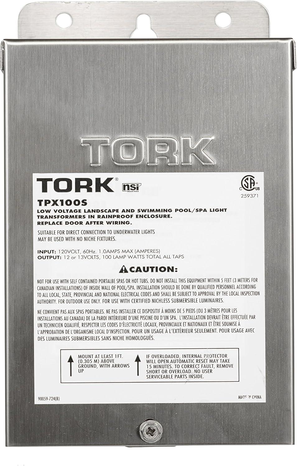 Tork 100-Watt Stainless Steel Low Voltage Transformer