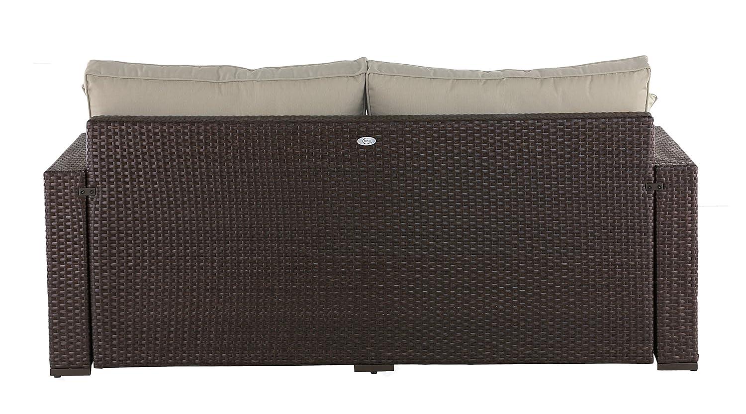 Serta Laguna Outdoor Patio Furniture Collection Outdoor Sofa, Brown Wicker