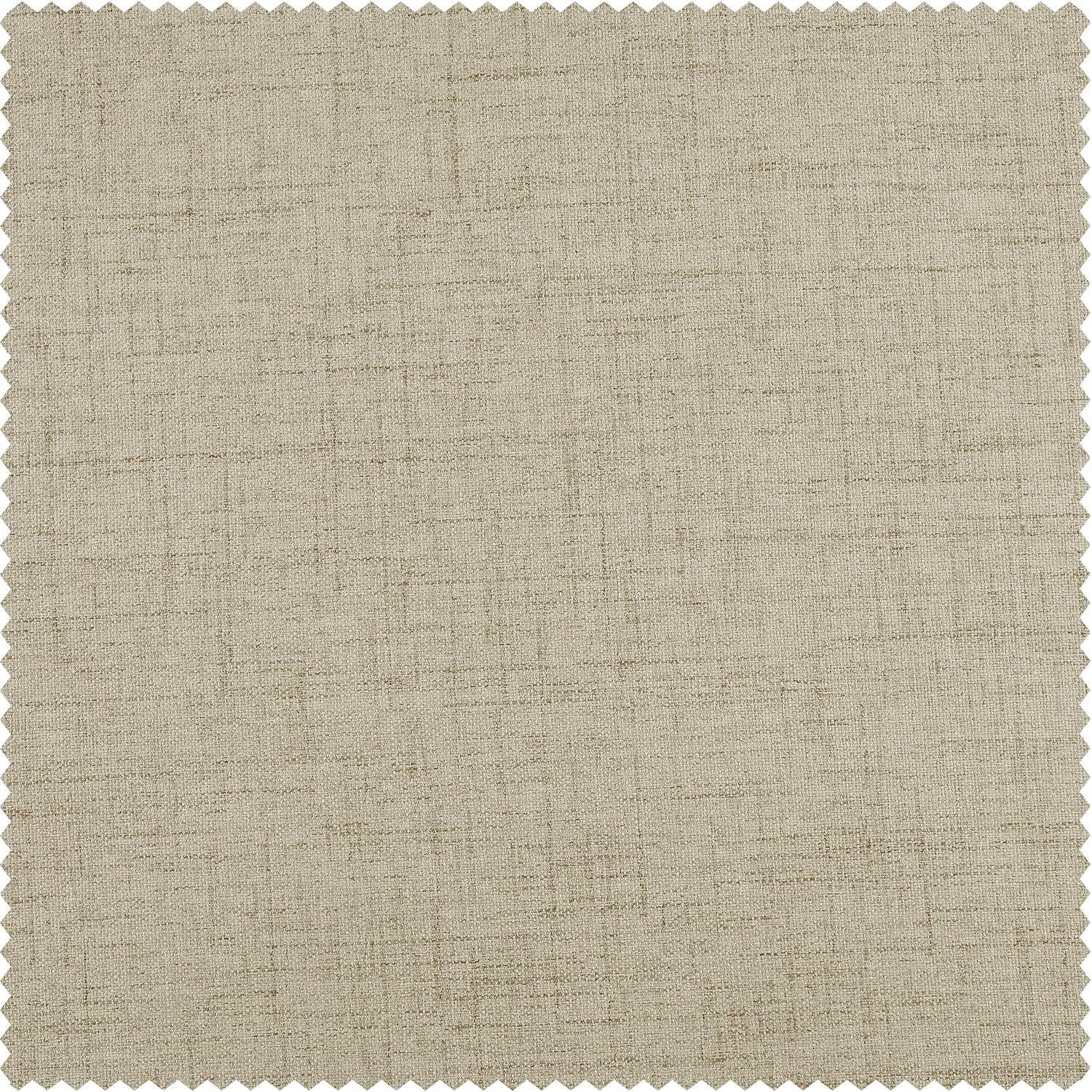 Light Tan Brown Vintage Thermal Cross Linen Weave Blackout Rod Pocket Curtain - 50 in. W x 120 in. L (1 Panel)