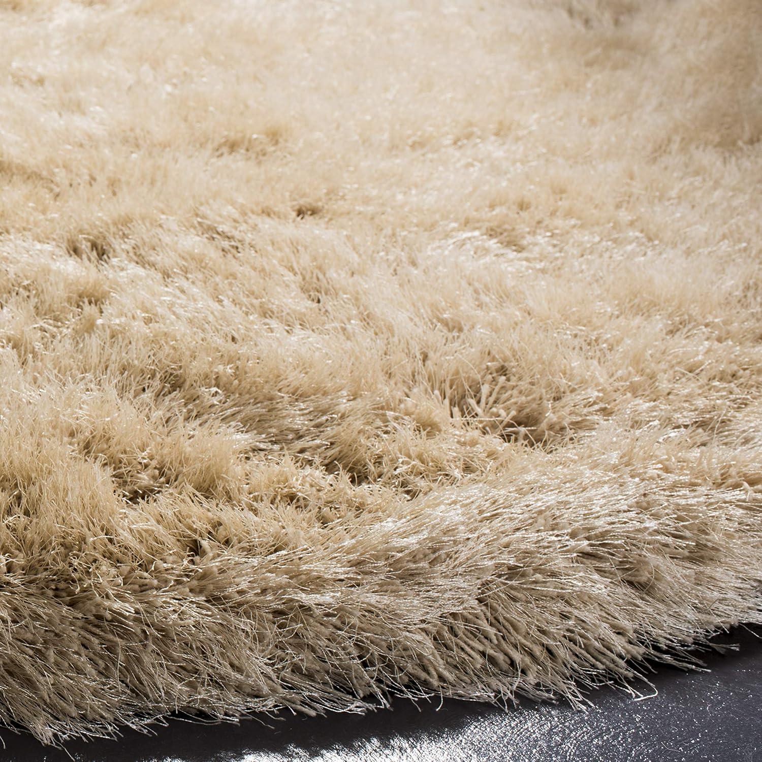 Venice Shag SG256 Hand Tufted Indoor Area Rug - Champagne - 6' Round - Safavieh