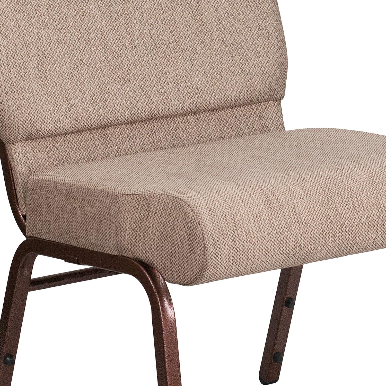Flash Furniture HERCULES Series Fabric Church Stacking Chair Black Dot Patterned/Gold Vein Frame 4