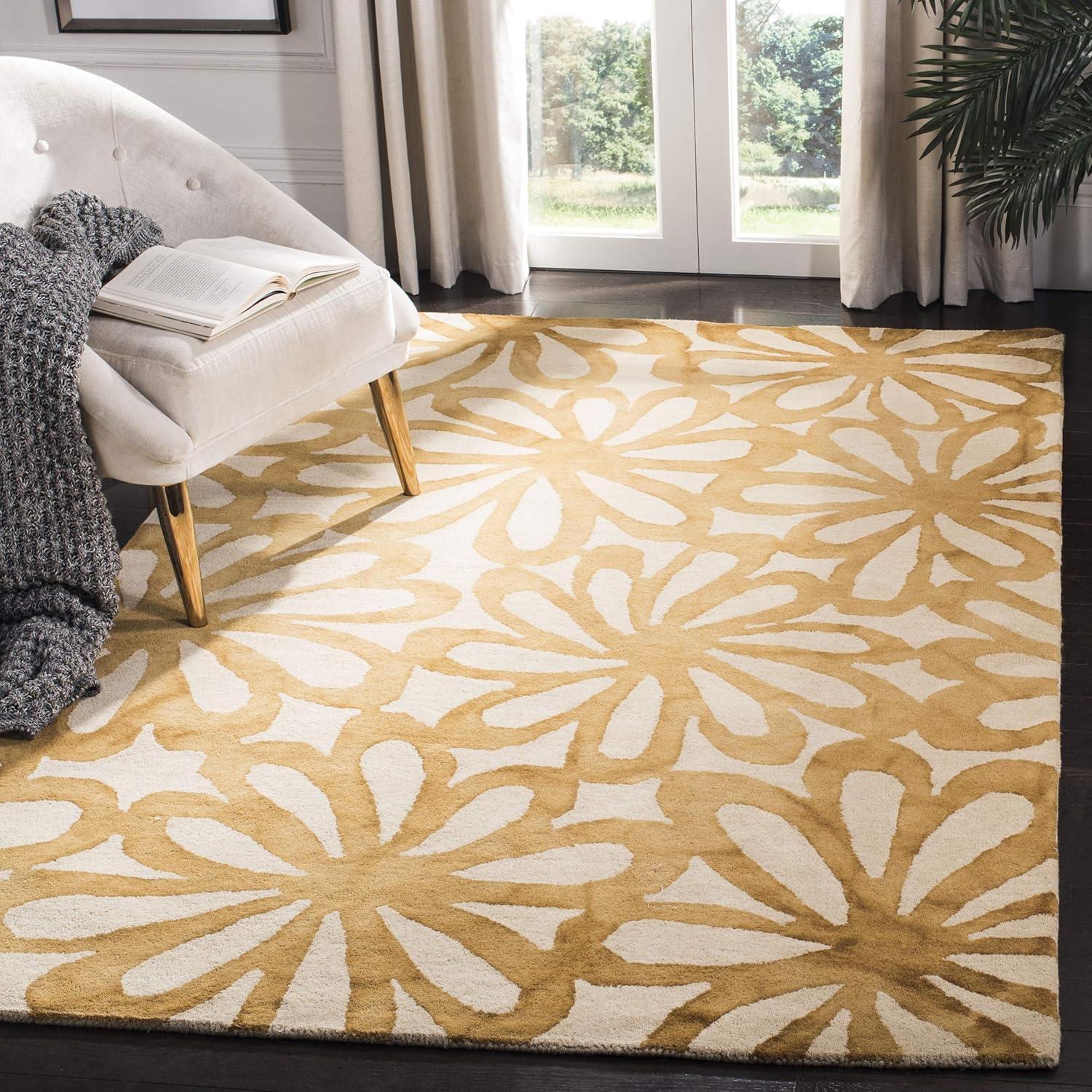 Dip Dye DDY527 Hand Tufted Area Rug - Beige/Gold - 7'x7' - Safavieh.