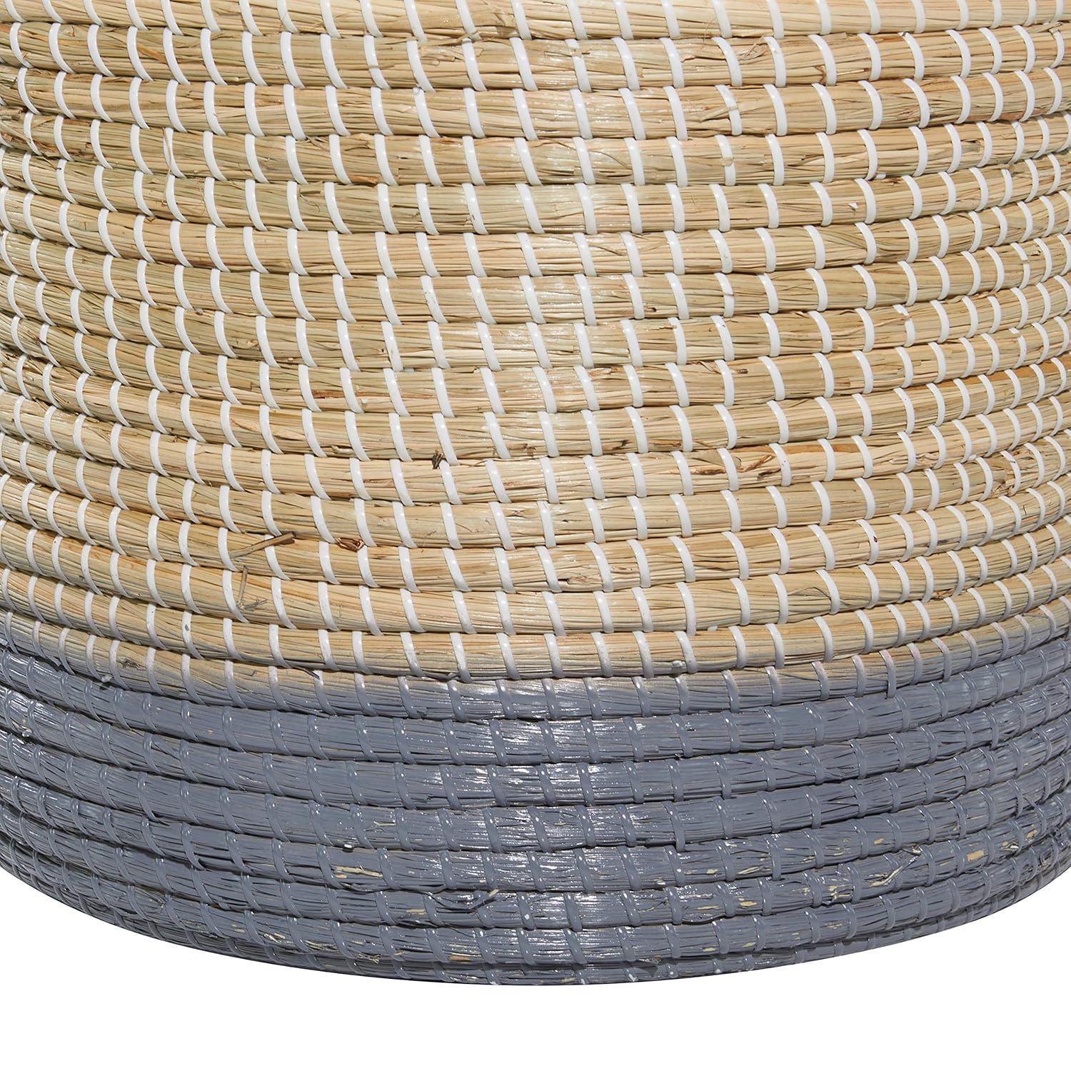 DecMode 18", 20" Brown Sea Grass Contemporary Storage Basket, 2 - Pieces