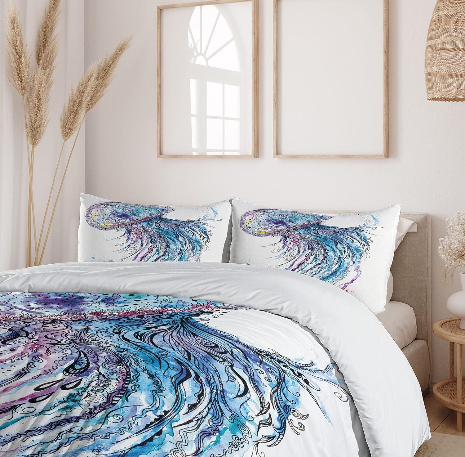 Jellyfish Coastal Duvet Cover Set