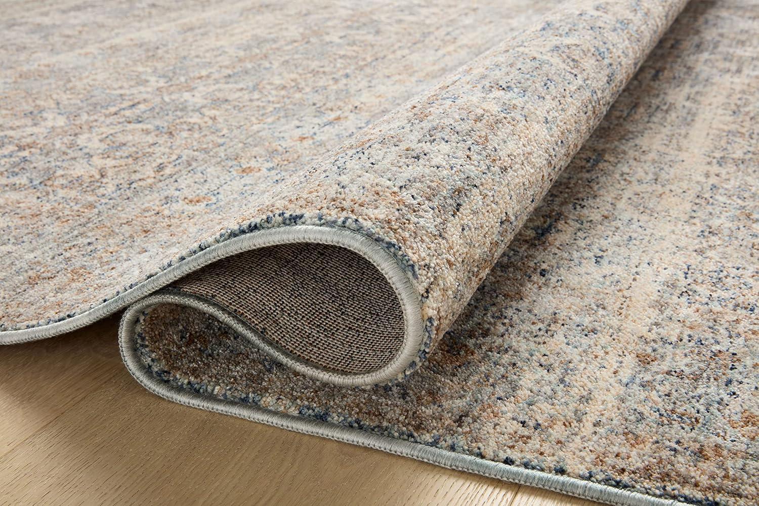 Blake Ocean and Mocha Distressed Synthetic Area Rug 11'-6" x 15'-7"