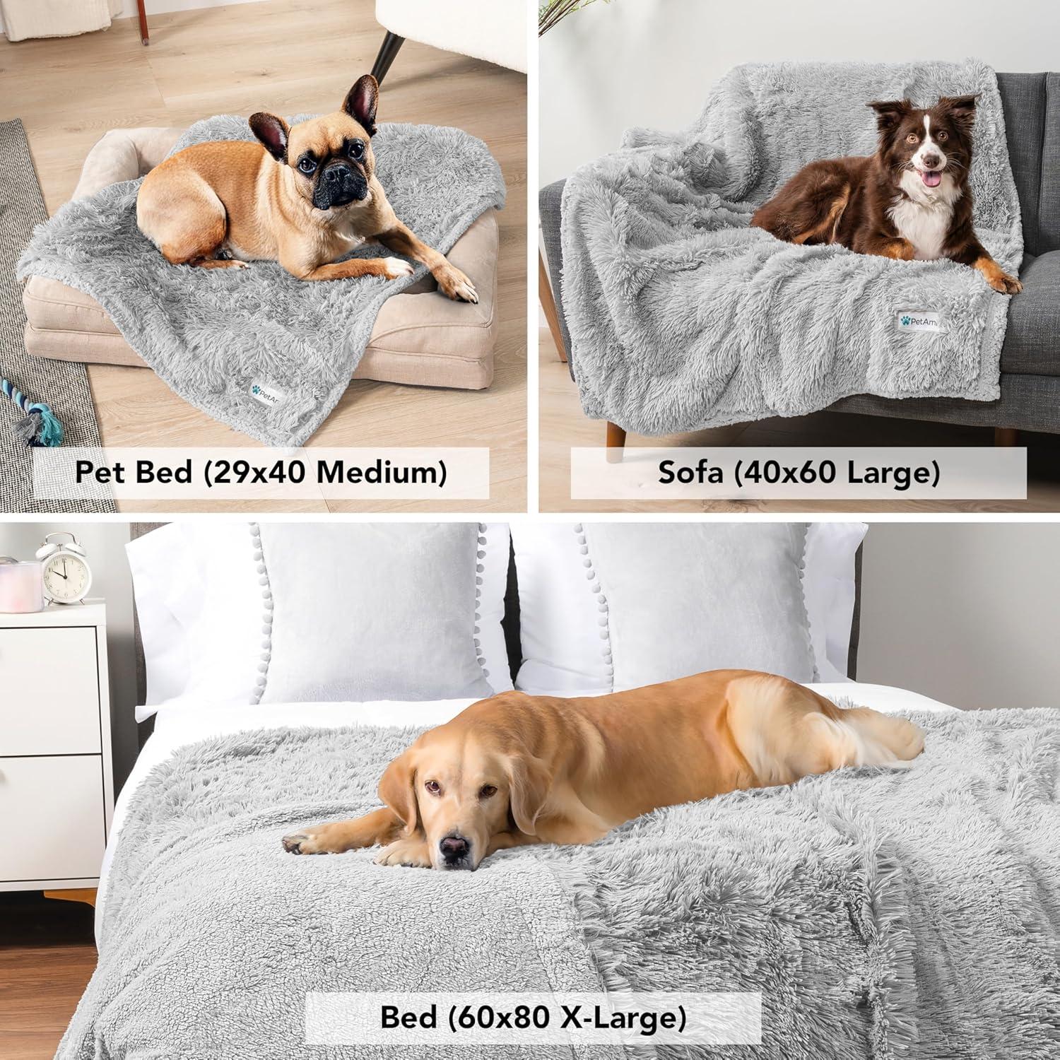 PetAmi Faux Fur Sherpa Pet Blanket