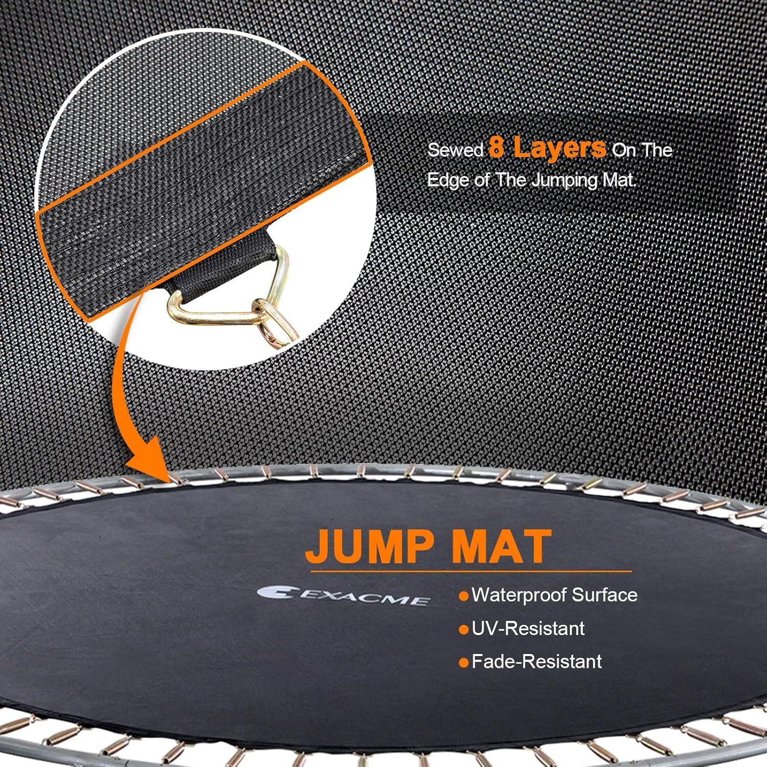 Exacme 15 FT Round Trampoline with 400 LBS Weight Limit&Upgraded Carbon Fiber Support Pole