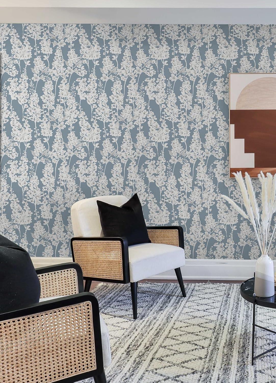 Larkspur 18' L x 20.5" W Peel and Stick Wallpaper Roll