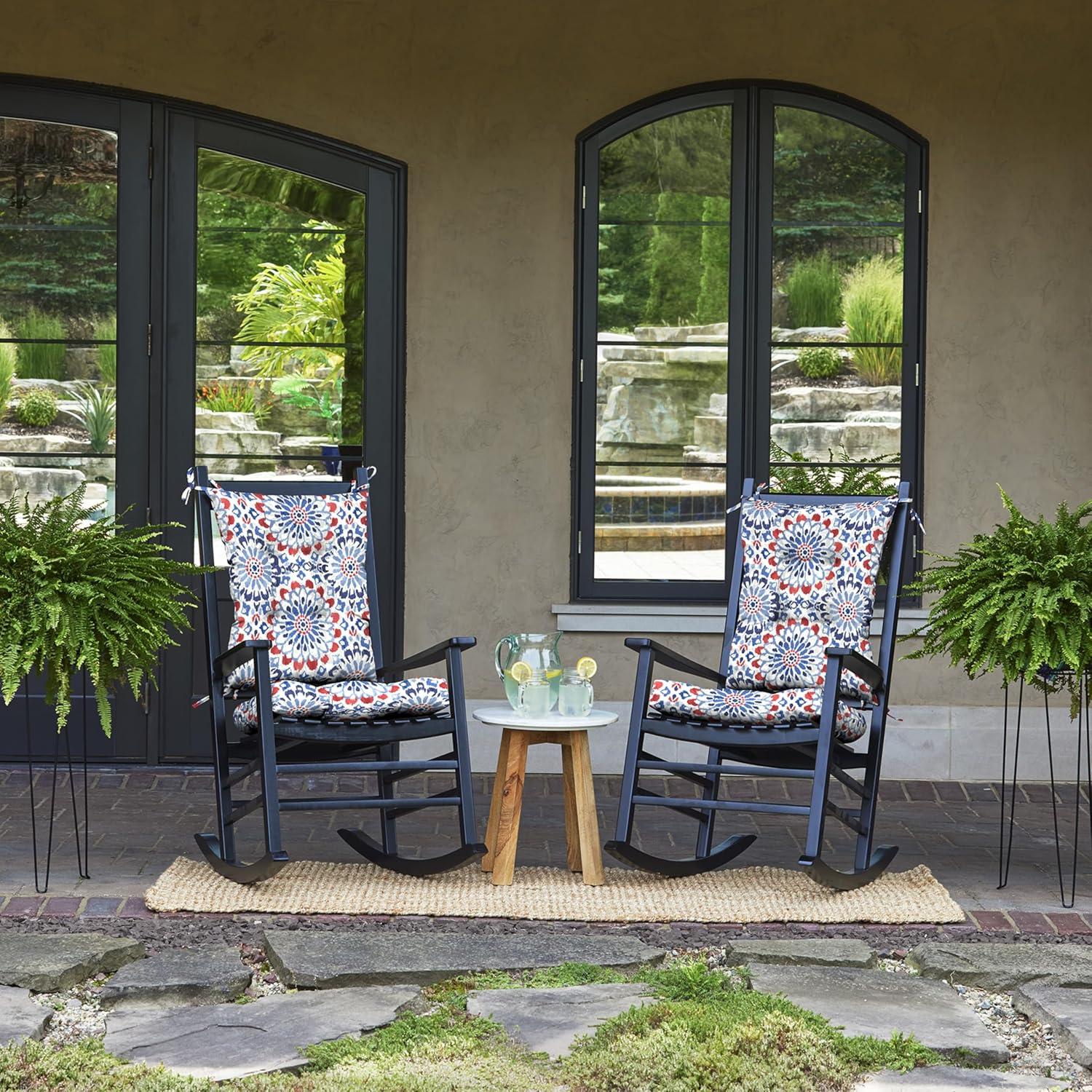 ARDEN Arden Plush Indoor/Outdoor Rocking Chair Cushion Set, 18 x 20