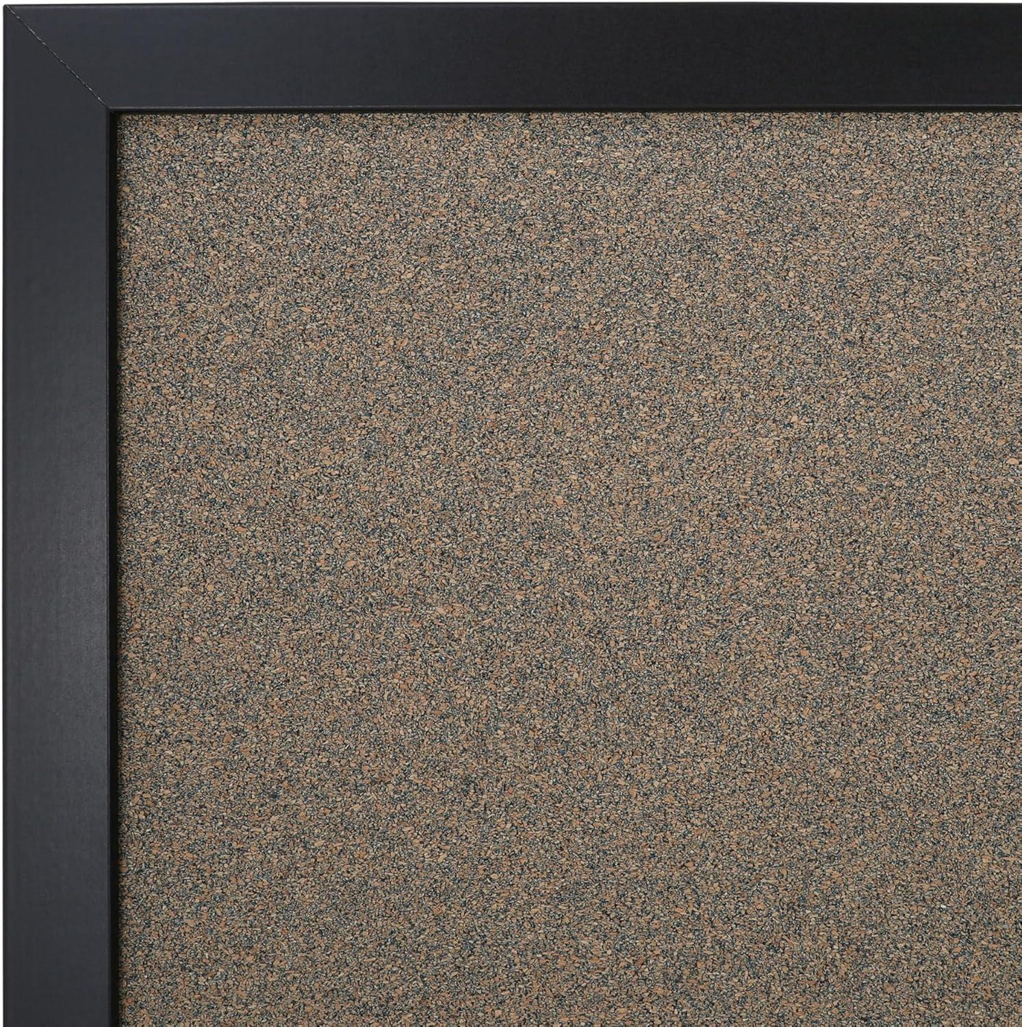 FORAY Cork Bulletin Board, 12" x 18", Natural Brown, Black Frame