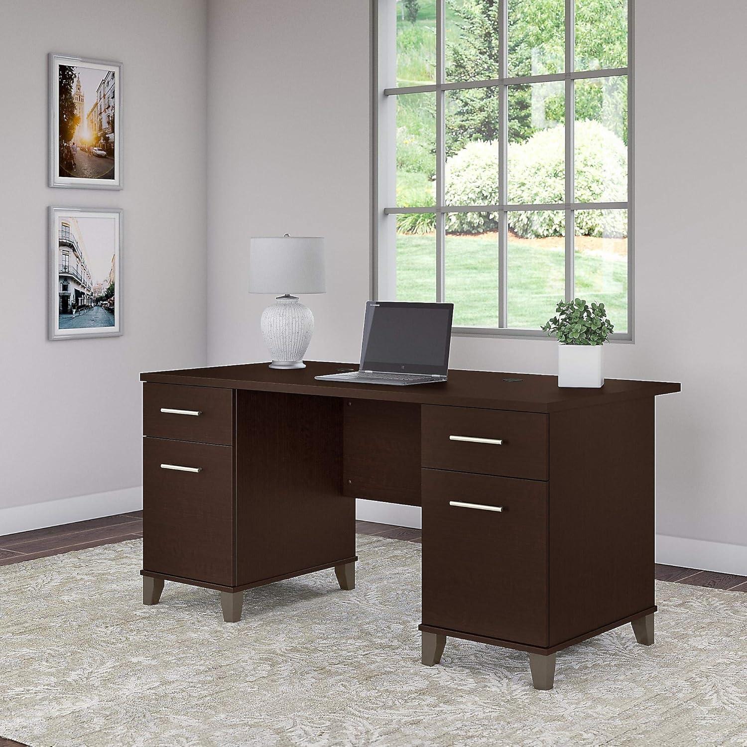 Bush Furniture Somerset 60W Office Desk in Mocha Cherry