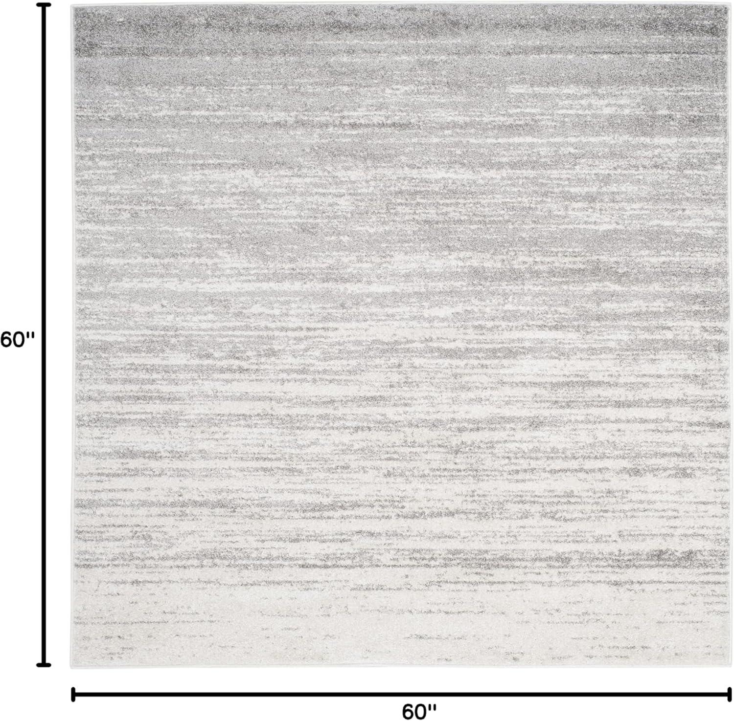 Adirondack ADR113 Machine Made Indoor Area Rug - Ivory/Silver - 5'x5' - Safavieh