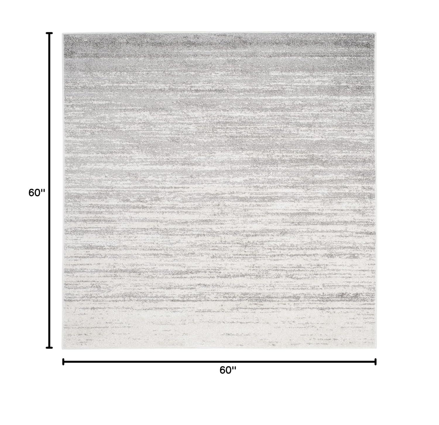 Adirondack ADR113 Machine Made Indoor Area Rug - Ivory/Silver - 5'x5' - Safavieh
