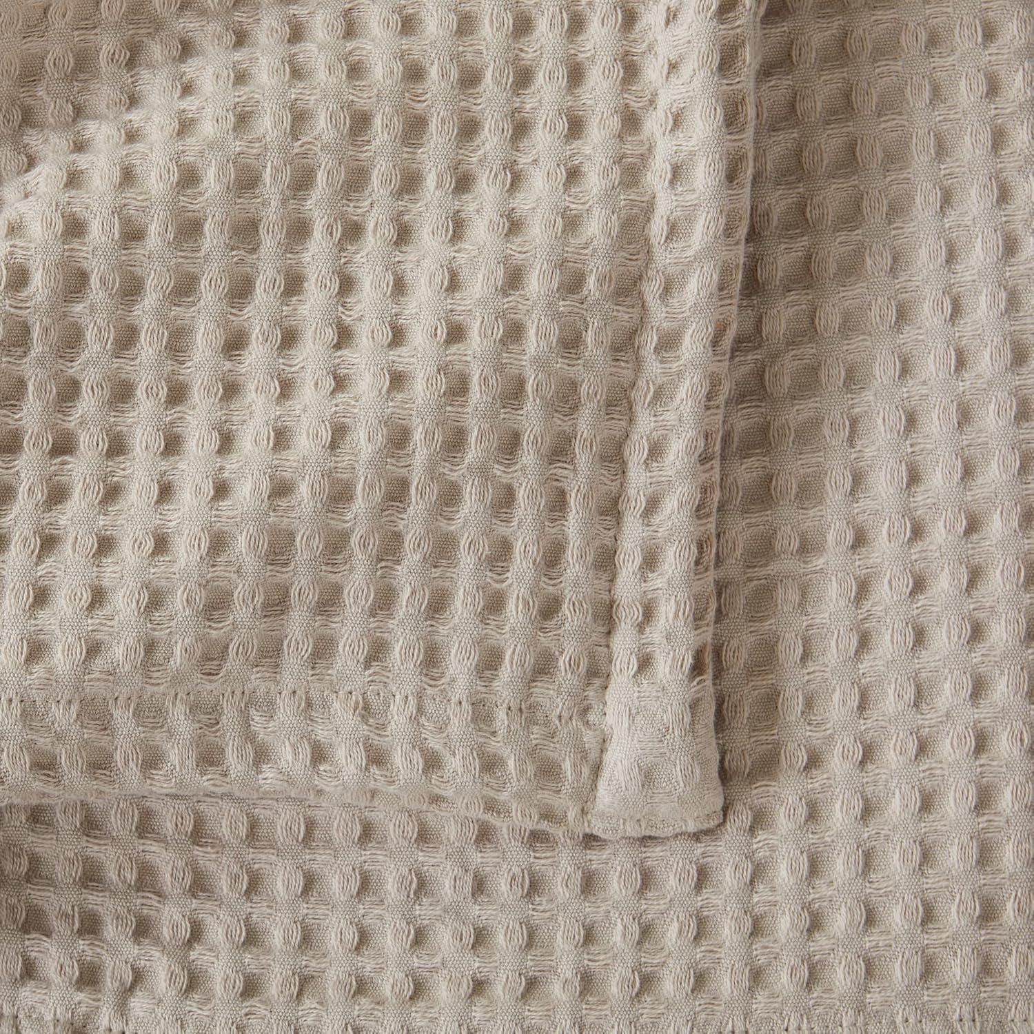 Market & Place 100% Cotton Waffle Weave Bed Blanket King Taupe