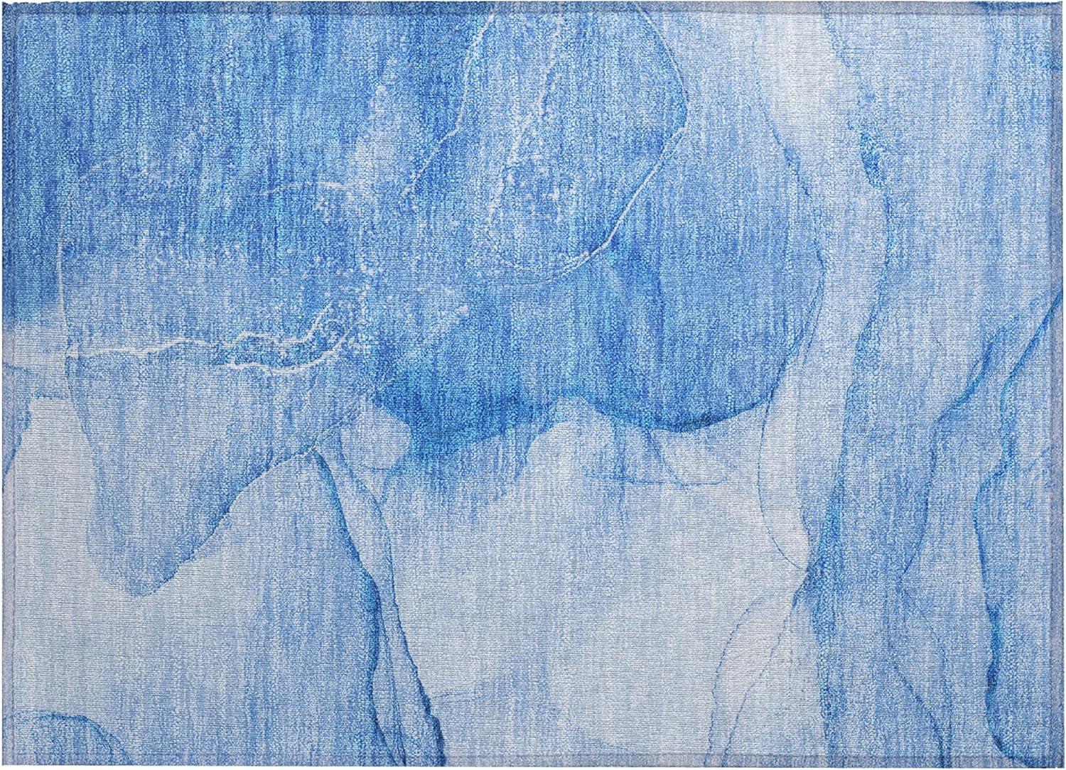 Chantille ACN507 Blue 1 ft. 8 in. x 2 ft. 6 in. Machine Washable Indoor/Outdoor Geometric Area Rug