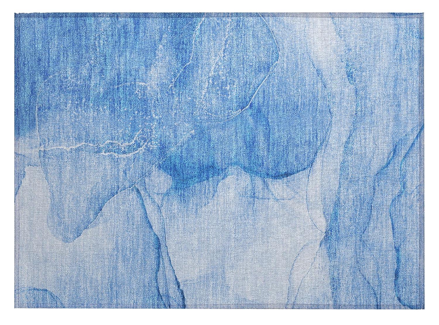 Chantille ACN507 Blue 1 ft. 8 in. x 2 ft. 6 in. Machine Washable Indoor/Outdoor Geometric Area Rug