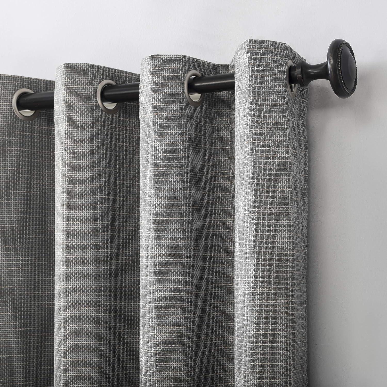 Burlap Weave Thermal Extreme 100% Blackout Grommet Curtain Panel