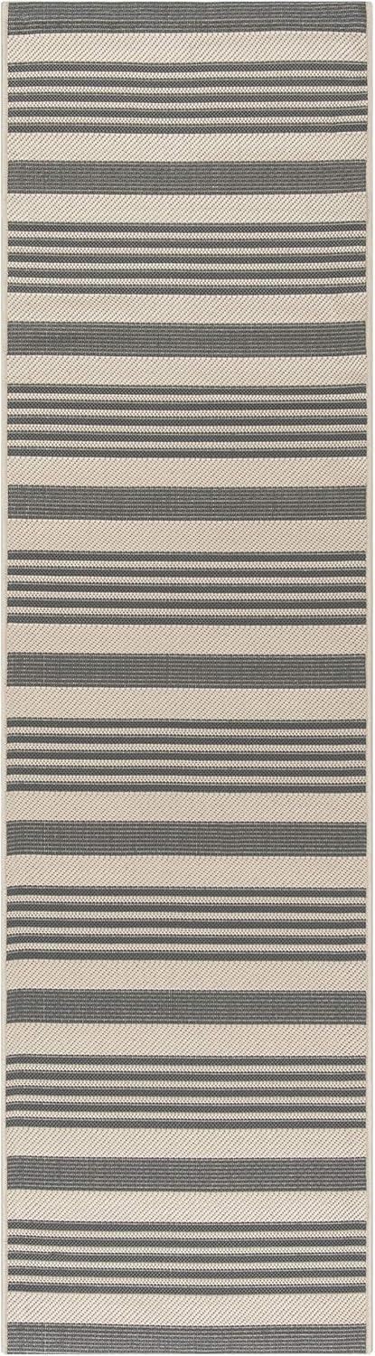 Courtyard CY6062 Power Loomed Indoor/Outdoor Runner Rug - Grey/Bone - 2'3"x8' - Safavieh.