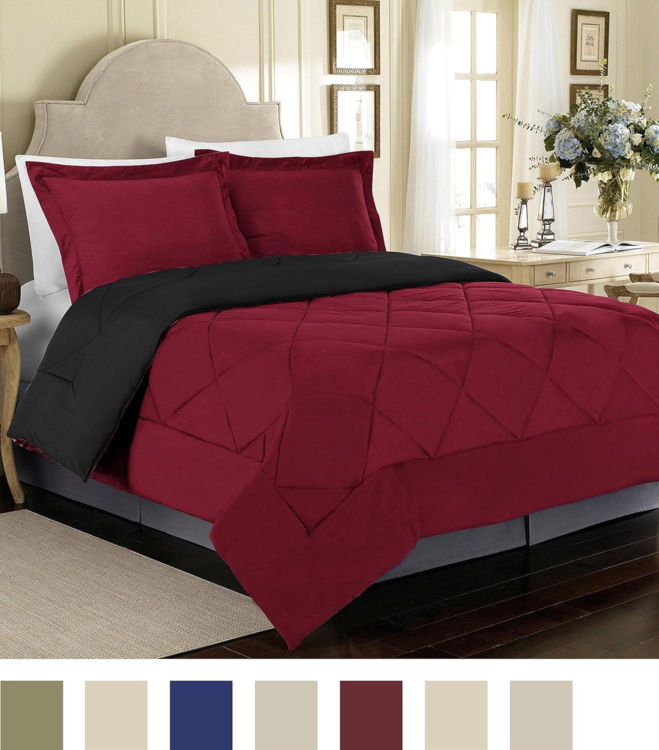 1800 Series Reversible Down-Alternative Comforter Set