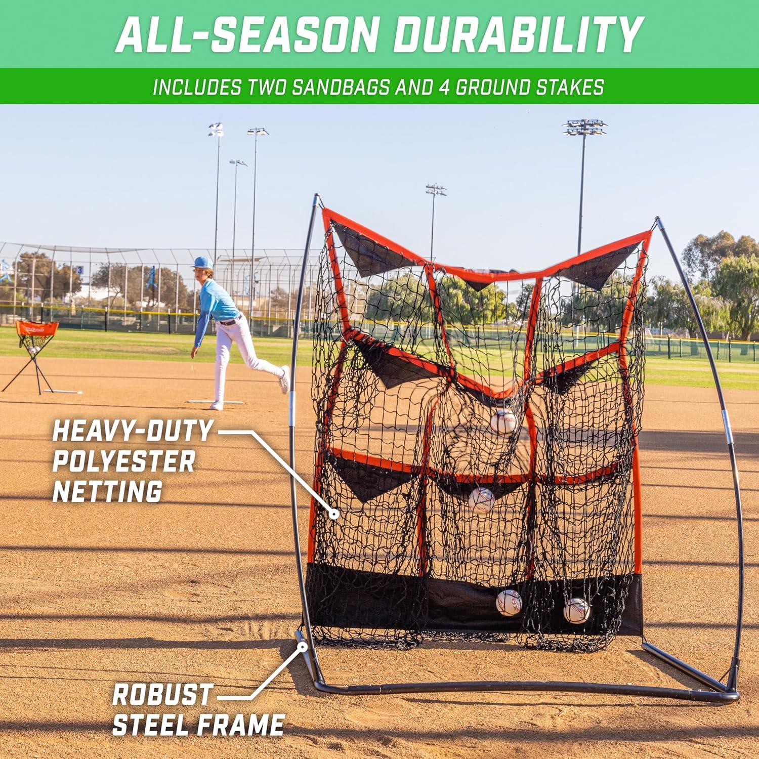 GoSports 9 Pocket Baseball and Softball Pitching Strike Zone Target Net